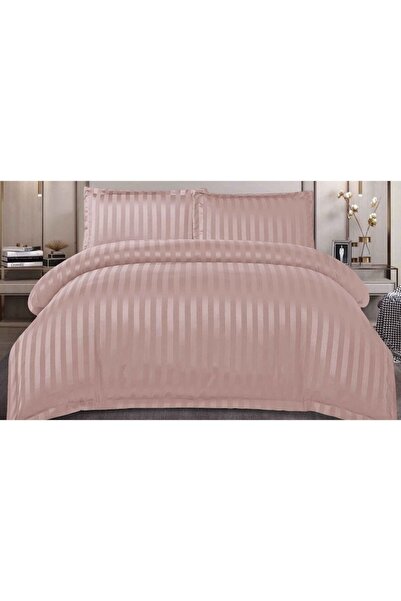 OEM Bed Linen Set, Elastic Sheet, Finet Damask Style, 4 Pieces, 180x200cm, Light Pink