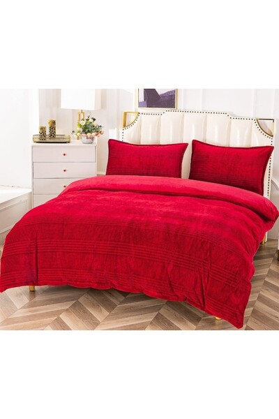 OEM Cocolino Bedding Set, 4 Pieces, 2 Persons, 210x230cm, Solid Color, Red