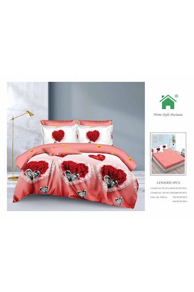 OEM Double Bed Linen Set 6 Pieces, 2 Persons, 180x200 cm, Multicolor, M29
