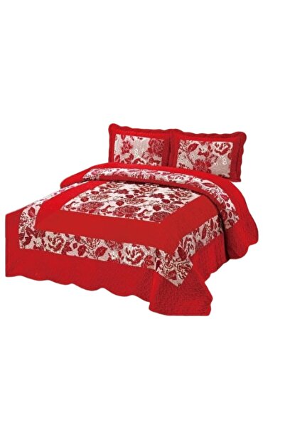 OEM Velvet Bedspread with 2 Pillowcases, 3 Pieces, 230x250cm, Red