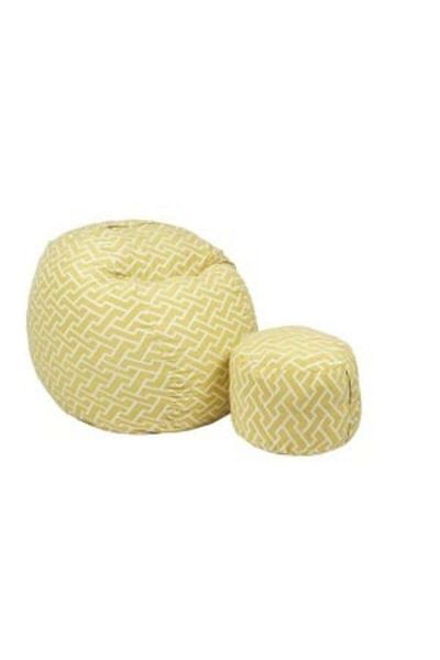 Pufrelax Set Fotoliu Matusalem cu Otoman (suport picioare), Material Textil - Zippity Yellow