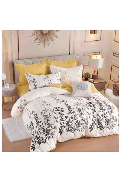 JOJO HOME Bed Linen Set, Jojo Home, 6 Pieces, for 2 Persons, 245x250cm, Wildflower Design, Superior Finet, Mul