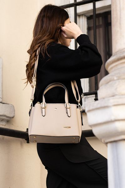 Paul Brand Women's Adjustable Long Strap Multi-Compartment Sand Hand and Shoulder Bag Pbs1415