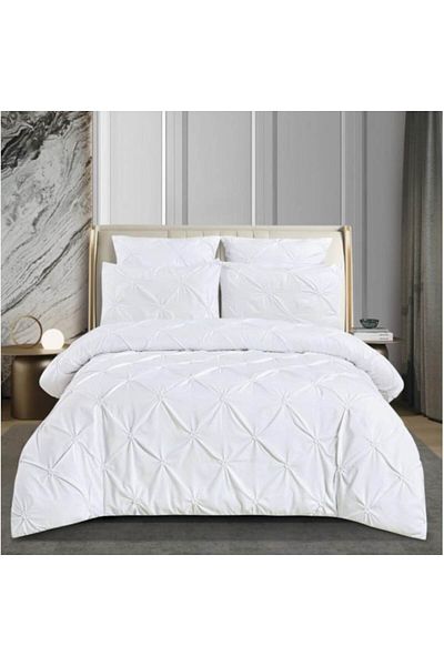 OEM Double Bed Linen, Embroidered Model, Finet, 6 Pieces, 180x200cm, White