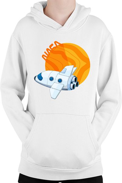OEM Kids Hoodie NASA Rocket Fire Planet Fly Cute Orbit