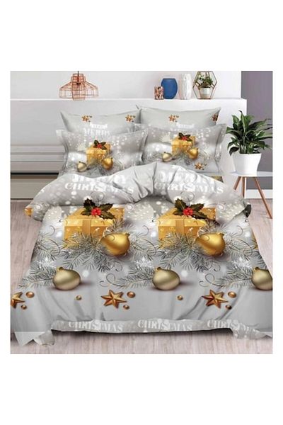 OEM Bedding Set, Elastic Sheet, Finet, 2 Persons, 6 Pieces, Golden Ornaments, 180x200cm, Multicolor