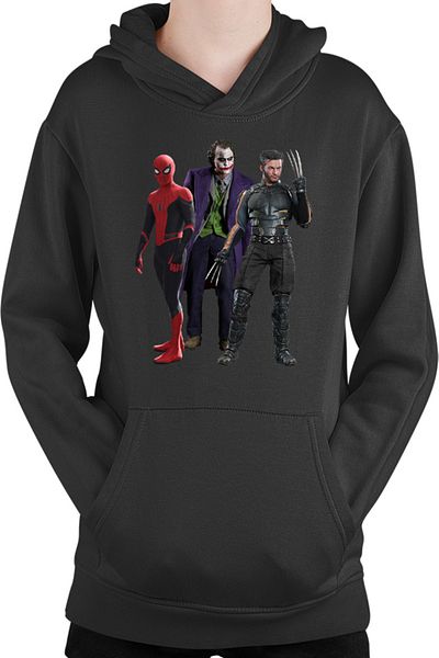 OEM Kids Sweatshirt Spiderman Wolverine Joker Marvel DC American Comics