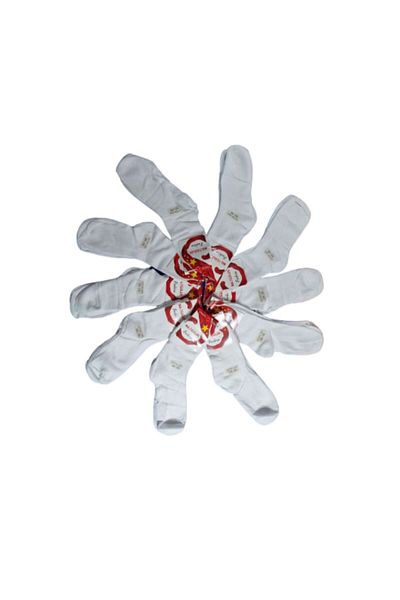 OEM Set 10 pairs long socks for kids, white, size 30-35