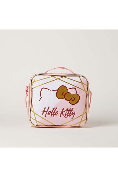 Hello Kitty حقيبة غداء معزولة مطبوعة بحزام قابل للتعديل