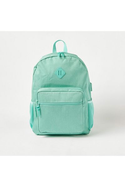 Juniors Solid Backpack with Laptop Pocket and USB Port - 18 inches