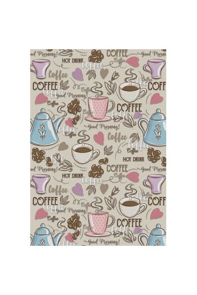 OEM Kitchen Rug, Anti-Slip, Coffee Time, Multicolor, 120x180cm