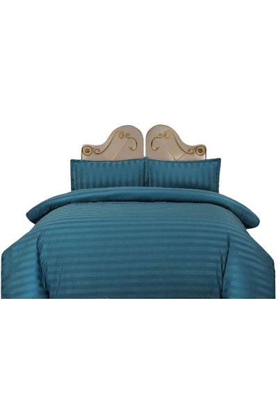 OEM Cearșaf de pat dublu cu elastic, Damasc, 2 persoane, 180x230 cm, turcoaz