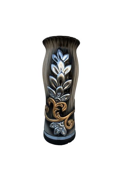 OEM Ceramic Vase with Leaves and Stones, M1, 12x35 cm