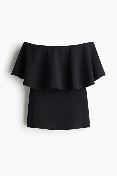 H&M Farbalalı İnterlok Bandeau Üst