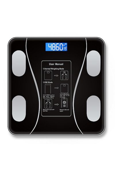 FLYME Smart Body Diagnostic Scale with USB Charging, Bluetooth App Connection, Black