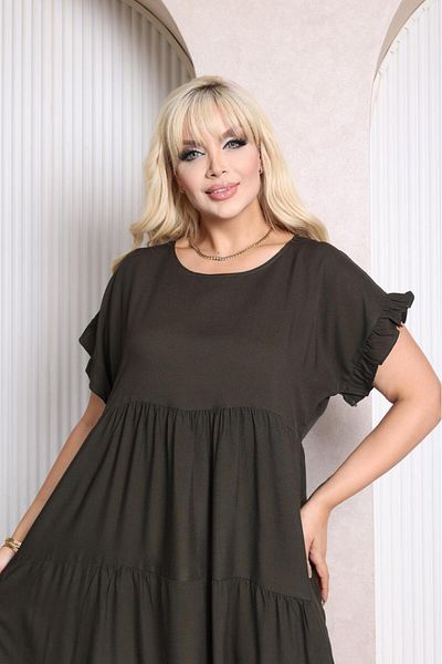 mervemoda Γυναικείο αμάνικο καλοκαιρινό φόρεμα μεγάλου μεγέθους