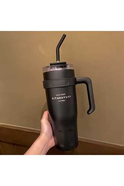 Mobcos 40oz Stainless Steel Tumbler Insulated Travel Mug with Lid & Straw Vacuum Cup Hot & Cold Drinks