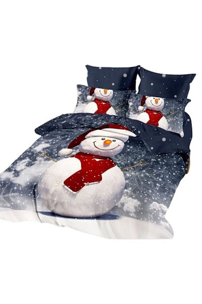 OEM Christmas Bedding Set, Finet, 6 Pieces, 2 Persons, 230x250cm, Multicolor, Merry Snowman