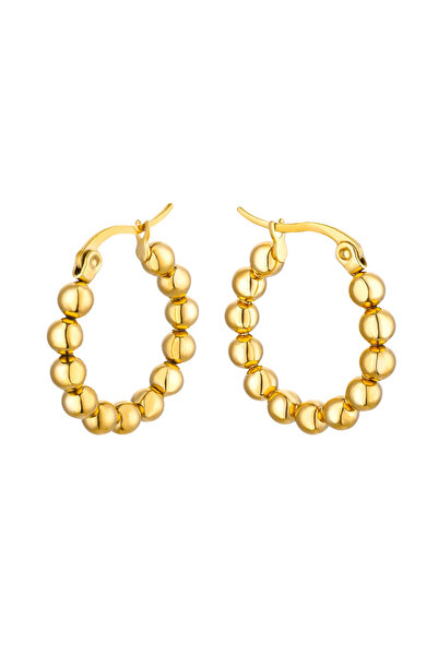 Eva Grace Cercei Nayeli, aurii, rotunzi, din oțel inoxidabil placat cu aur 18K