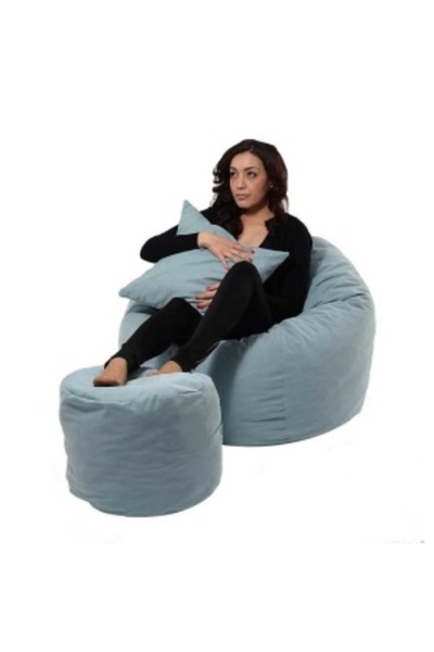 Pufrelax Set Fotoliu Matusalem cu Otoman (suport picioare) si Perna, Material Textil - Ciel