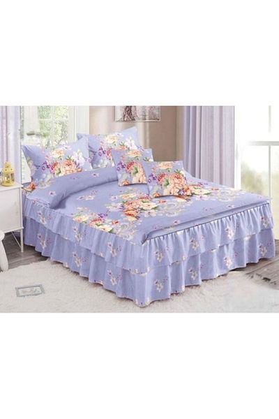 OEM Double Bed Linen, Ruffled Bed Sheet, Spring, Flower Bouquet, 6 Pieces, 2 Persons, Finet, 200x230cm