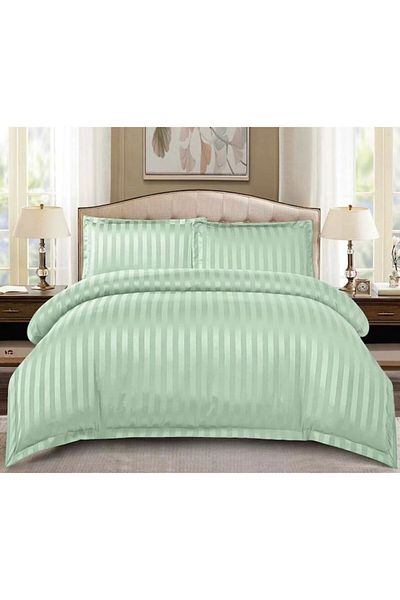 OEM Double Bed Linen Spring Damask Elastic Sheet 4 Pieces 180x200cm Duck Egg Green