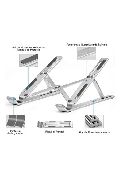 OEM Suport reglabil pentru laptop, argintiu