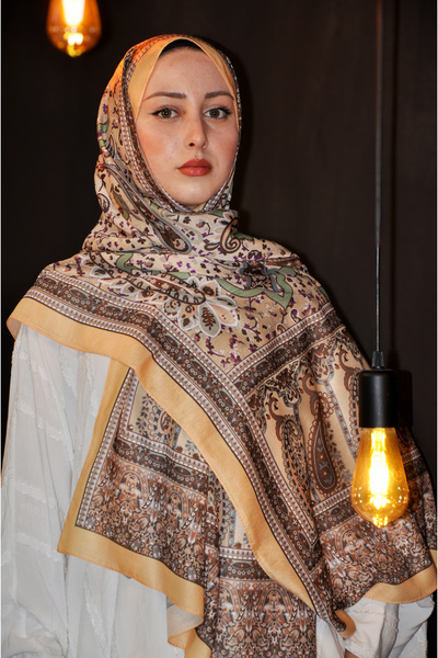 MSCARFS Steppe Pattern Cotton Voile Silk Shawl