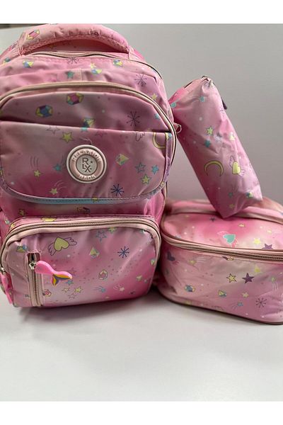 TUZY KIRTASİYE OYUNCAK Tuzy Patterned Waterproof School Bag Set of 3
