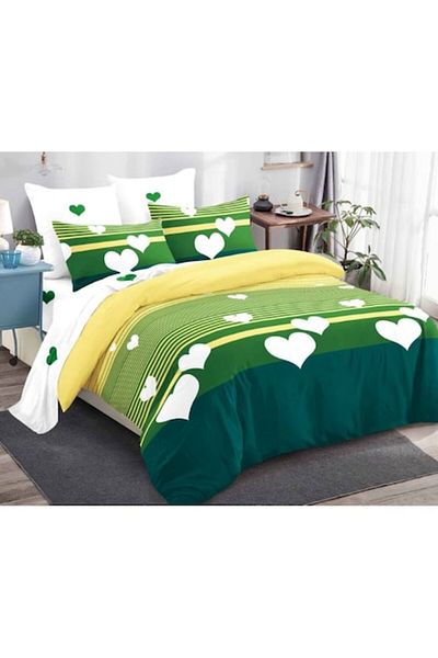 OEM Double Bed Linen, Spring, Finet, 6 Pieces, Heart Print, 230x250cm