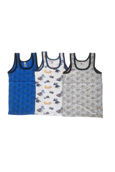 Panda Crew Neck Boys Printed Patterned Singlet 3-Piece