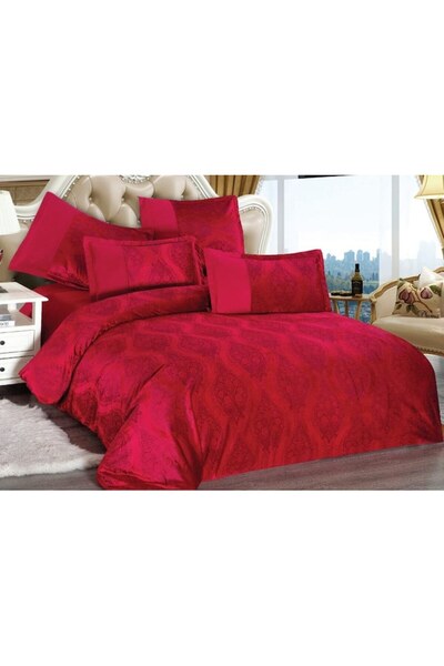 OEM Double Bed Sheet, Velvet, 6-piece, 2-person, Uni, 230x250cm, Red