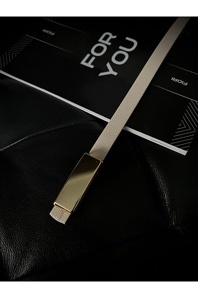 FioriModa Rectangular Buckle Thin Women's Belt, Coat Belt, Shirt Belt, Dress Belt