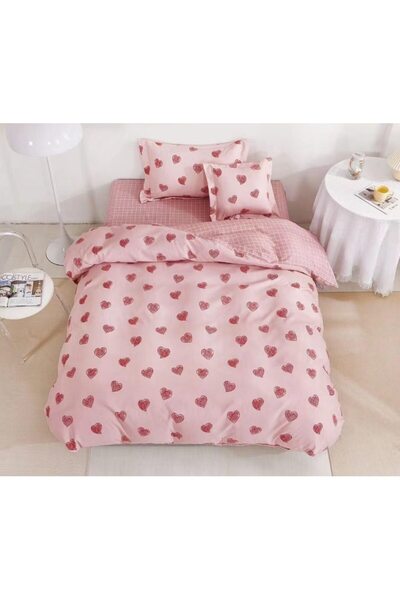 OEM Reversible bed linen set, fitted sheet, fine premium material, single bed, 4 pieces, 140x200cm