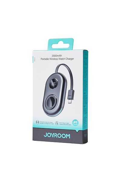 Joyroom Powerbank 2500mAh z ładowarką Apple Watch 3W i kablem USB-C - czarny