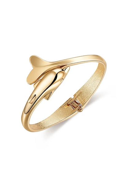 Eva Grace Kirthika bracelet, gold, with dolphin pattern
