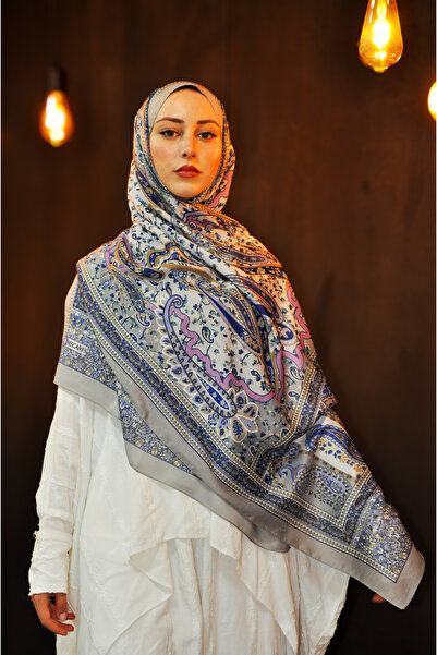 MSCARFS Steppe Pattern Cotton Voile Silk Shawl