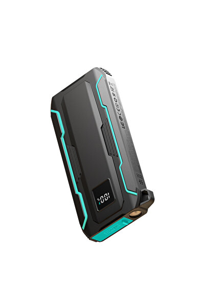 Joyroom Baterie externă de exterior de 10000 mAh cu cabluri USB-C și Lightning încorporate, neagră