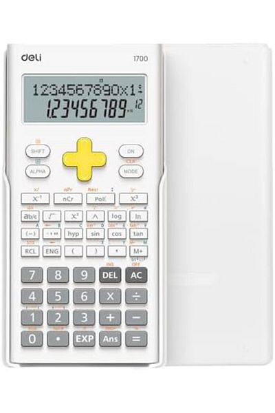 Deli E1700 Exam-Compliant with 240 Functions and Dual Line Display Scientific Calculator, White