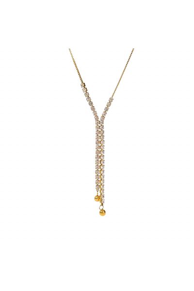 Eva Grace Kamila necklace, gold, made of 18K gold-plated stainless steel, decorated with zirconia