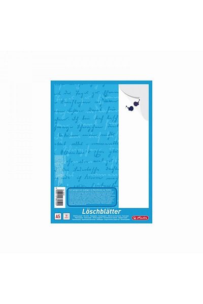 Herlitz Hârtie sugativă A5, culoare albă, material hârtie absorbantă, 10 coli
