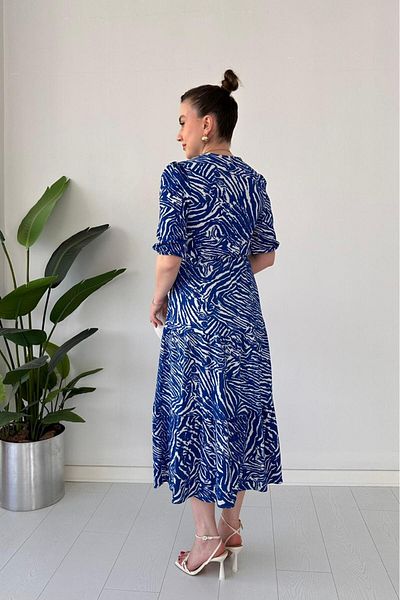 MaziButik Zebra Wrap Dress Blue