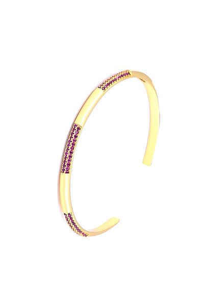 Eva Grace Roxie bracelet, gold with pink stones, cuff type, adjustable - Boheme Collection