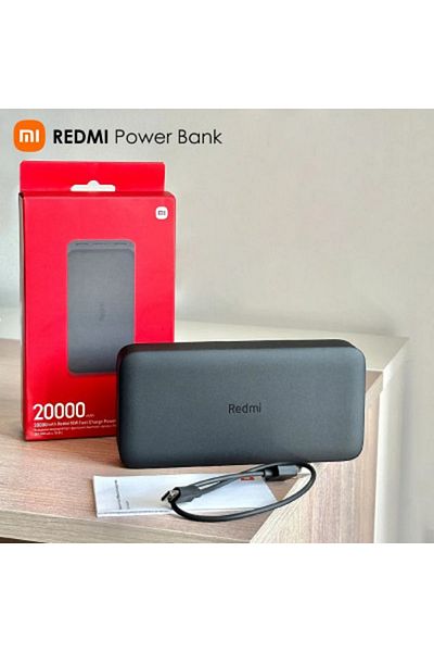 Generic باور بنك شاومي ريدمي 20000mAh شحن سريع 18 واط – أسود