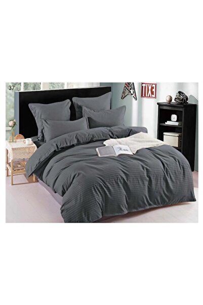 OEM Double Bed Linen, Sonia-Home, Finet Damask Type, Uni, 6 Pieces, 2 People, 220x240cm, Dark Gray