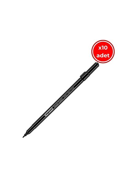 Bigpoint Felt Tip Pen, 10 Pieces, Black, Easy to Clean Ink