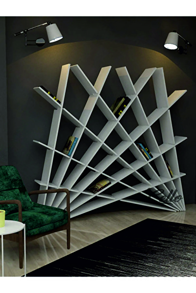 kids town Özel Tasarım Simetrik Beyaz Ofis Bekleme Salonu Kütüphane Kitaplık