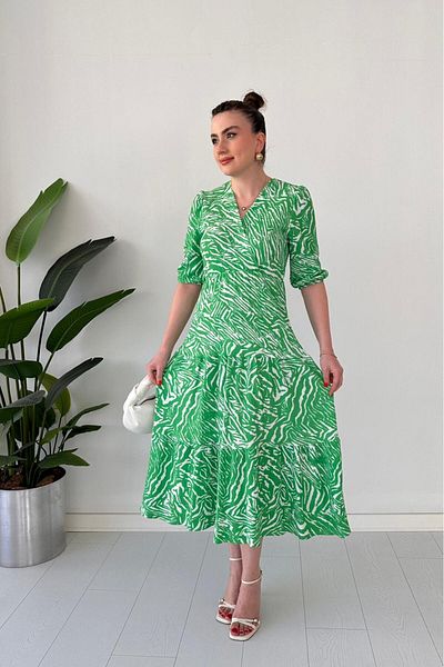 MaziButik Zebra Wrap Dress Green