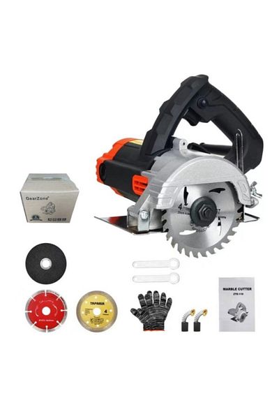 GearZone Circular Saws 1200W High Power Cutting Machine Portable Tool For Tile Stone with 4 Saw Blades