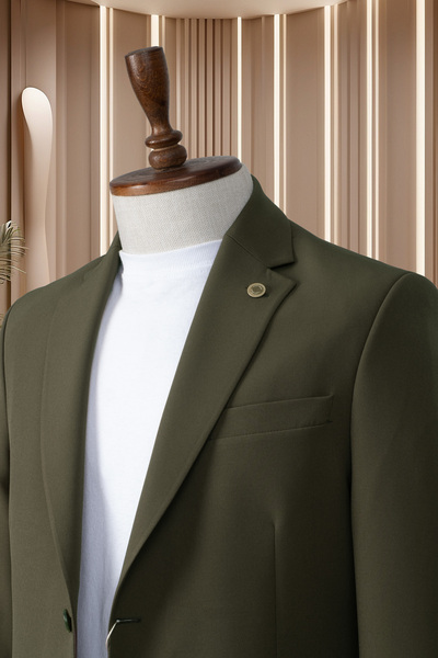 Costumen Slim Fit Haki Spor Takım Elbise